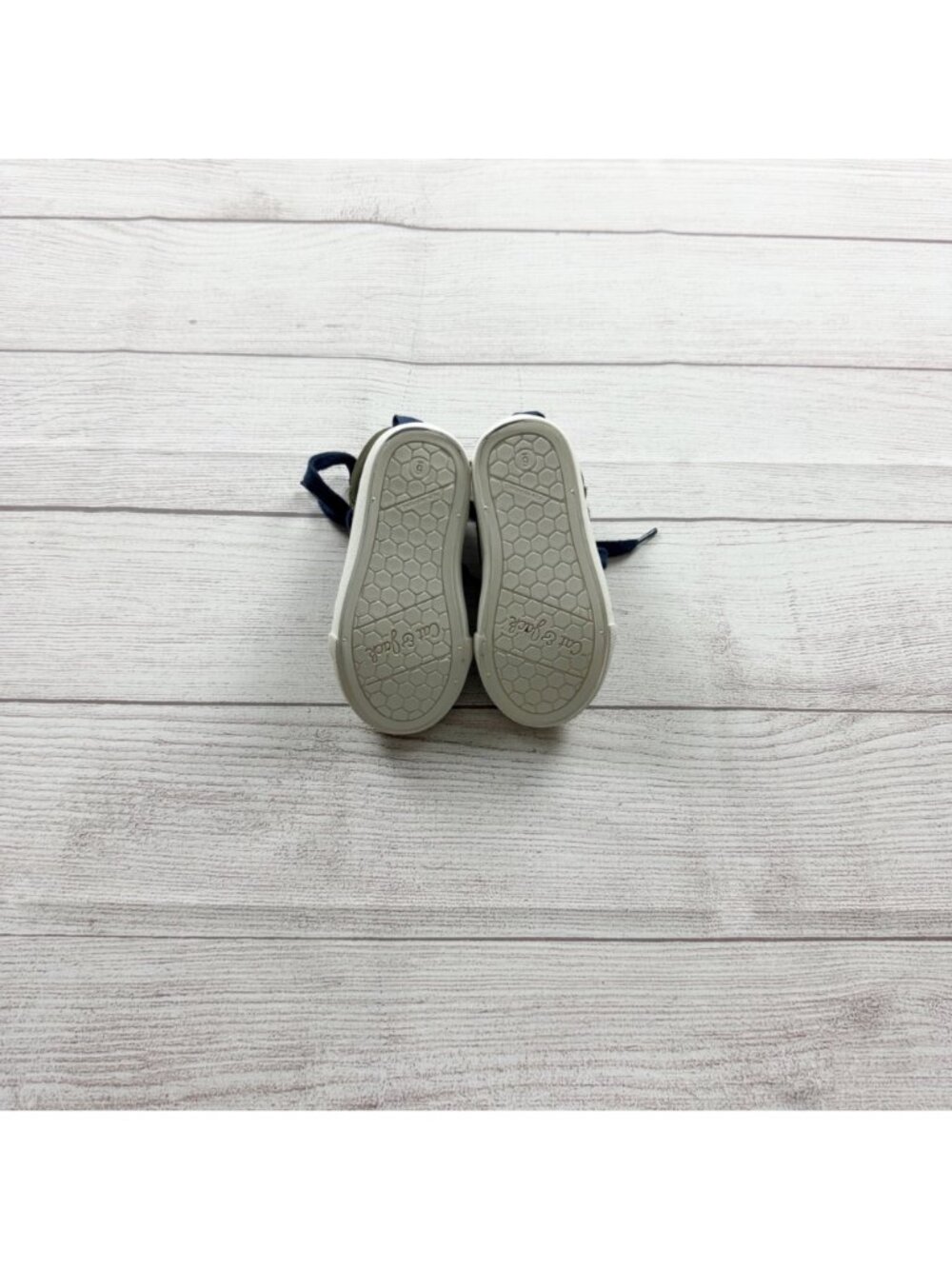 Cat & Jack Lace Up High Top Sneakers Olive Green Navy Toddler Casual Shoes 6 - Picture 5 of 6